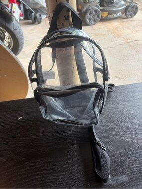 Clear PVC Backpack  - Black Trim